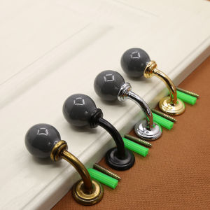 Clothes Hook Single Hook Row Hook Double Hook Zinc Alloy Ceramic Creative Antique-style Hook Gold Black Hooks 挂衣钩 单钩 排钩 双钩 锌合金陶瓷创意仿古钩子 金色黑色挂钩 FUNIANQI