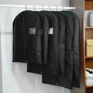 Dustproof Clothes Cover Coat Fur Dressing Gown Performance Lawyer Robe Storage Protection Bag Non-Woven Fabric Closet Organizer