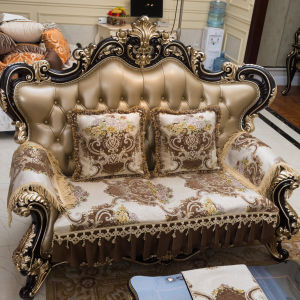 Ghế Sofa Da Cao Cấp Kiểu Châu Âu Chống Trượt Ghế Sofa Da Mỹ Đệm Ghế Sofa Mùa Đông 2020 Họa Tiết Hoa Chất Liệu Cotton