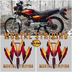 STIKER STRIPING LIS LES BODY HONDA WIN 100 2004 2005 HITAM
