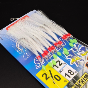 1 pack of 10 glow in the dark string hooks sharp sea fishing line hooks barbed hooks feather hooks and fish skin hooks