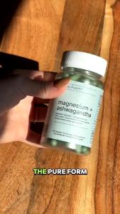 Pure Form Magnesium + Ashwagandha | 1400mg of Magnesium Glycinate and Ashwagandha Root Extract | Adaptogen to Aid Stress Sleep and Anxiety | Mind and Muscle Relaxant