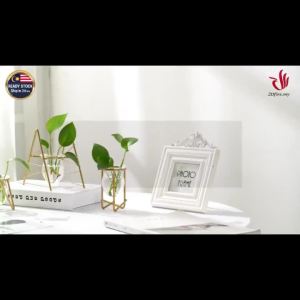 Glass Metal Flower Succulent Plant Table Vase Pot Iron Stand Rack Living Room House Decor Pasu Bunga Hiasan Besi 盆栽三角架