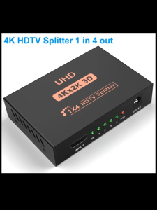 HDMI Switch 4K 4x1 Up to 3840X2160 30Hz Support HDMI 1.4b Support IR Remote Control Signal Amplification