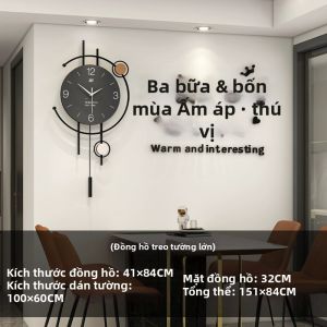 Đồng Hồ Trang Trí Tường Không Khoan