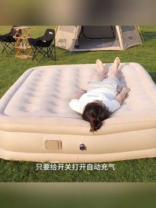 [ READY STOCK ] Single Double Automatic Inflatable Mattress 40CM Built-in Air Pump Outdoor Camping Free Pillow PVC Sleeping Mat Bed