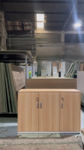 Tủ Hồ Sơ Văn Phòng Có Khóa Để Tài Liệu Đa Dạng Kích Thước Màu Trắng Phối Vân Gỗ SIB Decor HS16