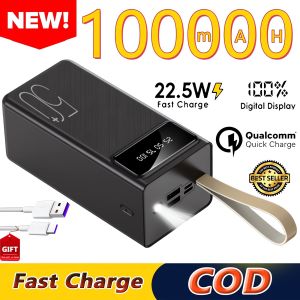 powerbank heavy duty original 100000mah 2.1A fast charging power bank with LED lights for iphone/android