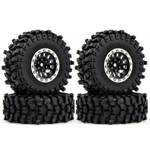 Bộ Mâm Và Lốp Beadlock RED SPIRDER 4 Chiếc Lỗ Bắt 7mm Dành Cho Xe RC Crawler 1/18 1/24 TRX4M SCX24 AX24 FCX18 FCX24 - Chất Liệu Cao Su