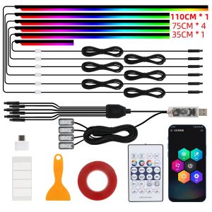 Đèn Viền Nội Thất Ô Tô KEVANLY RGB Đa Năng 10 Trong 1 Đèn Chiếu Sáng Chân Xe Điều Khiển Bằng Ứng Dụng USB Dành Cho Tesla Model 3 Y S X - Đèn LED Acrylic Tạo Không Khí