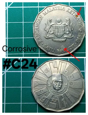 Commemorative Coin Defective Item. Duit Syiling Peringatan Malaysia kondisi Kurang baik kurang cantik. 次品有瑕疵纪念币。 Original But Defective. Refer To Picture.