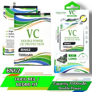 baterai VC DOUBLE POWER BN62/REDMI 9T/POCO M3/ Battery batre