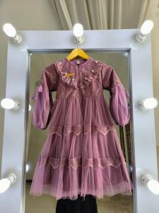 Gamis Anak Mutiara Rempel Dress Cantik Bahan Burkat Tile Model Terbaru Lembut dan Nyaman