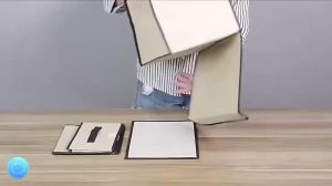 Fabric Foldable Linen Cloth Collapsible Storage Box Bin Organizer Basket with Lid Handles 1756