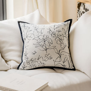 Áo Đệm Ghế Sofa Họa Tiết Hoa Nhung Đen Trắng Kiểu Pháp Đơn Giản Hiện Đại Cho Phòng Khách Ghế Sofa Đầu Giường Lưng Ghế