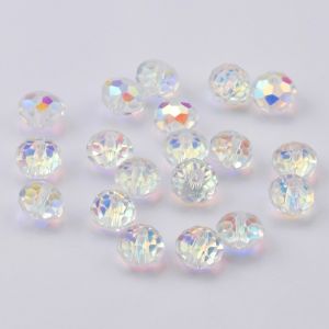 AAA Quality 4/6/8mm Faceted Rondelle Austria Beads Crystal AB Glass Round Beads Crystal Loose Beads for Bracelet Necklace Making
