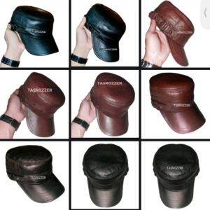 Topi komando pria kulit sapi model ring dan rel