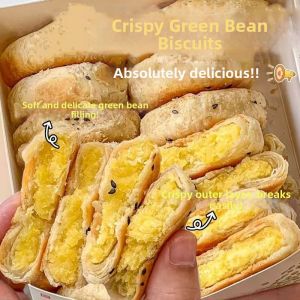 Handmade Green Bean Paste Pastry Tea Snack