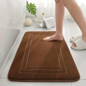 1PC Thick Water-Absorbing Anti-Slip Bathroom Floor Mat Memory Sponge PVC Door Mat for Kitchen And Bathroom Supplies