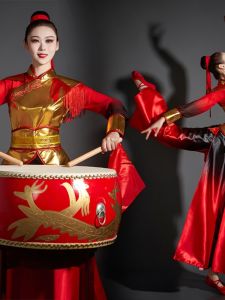 Modern Style Womens Dance Costume Festive Dragon Drum Team Performance Outfit Adult Yangge Suit Set Traditional Ethnic Wear