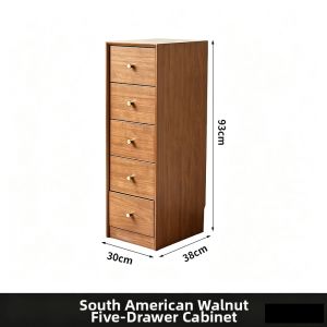 Solid Wood Narrow 5-Drawer Chest 30cm