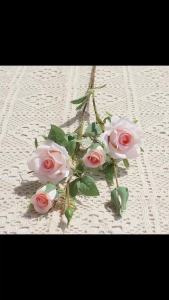 YO CHO Artificial Silk Rose Flowers High Quality Fake Flowers Long Branch 5 Heads Wedding Flores Valentines Day Home Decoration