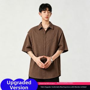 CHENMU | American Retro Linen Breathable Relaxed Fit Shirt 5/8 Sleeve