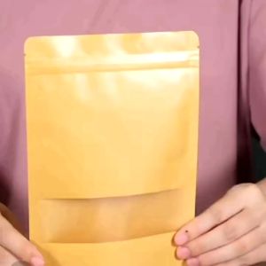 Approx 97-100pcs Brown Kraft Stand Up Pouch with already Ziplock / Food Paper Bag Packaging