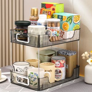 Desktop Storage Rack Dining Table Storage Rack Table Double-Layer Cup Coffee Table Living Room Water Cup Table-board Multi-Layer Snack Artifact