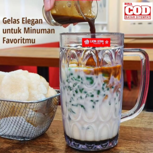 Gelas Gagang Jumbo Bebas BPA Lion Star GC-39 Ocha Glass 450 ml GC-41 Ocha Glass 630 ml