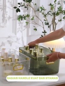 Anabelle Box Bening Keranjang Plastik Transparant Akrilik Aestetik Organizer Meja Rias Serbaguna