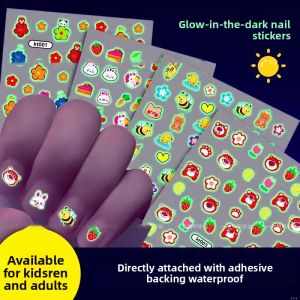DISCO BEAR | Waterproof Glow-in-the-Dark Nail Stickers