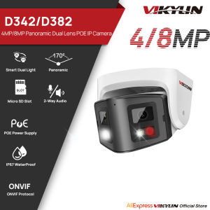 Vikylin Panoramic 4/8MP Dual Lens Smart Hybrid Light IP Camera Two-way Talk CCTV POE Security Camera Onvif Video Surveillance
