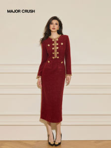 French Elegant Premium Fitting Red Bodycon Dress