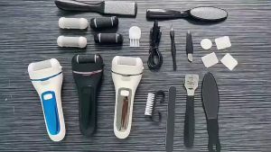 WOVTE Alat Perawatan Penghalus Tumit Kaki Elektrik Pedicure Foot Scrubber Set V-601 - 7CHR84BK