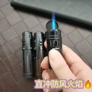 H020 TX60 Honest Metal Stick Jet Flame Lighter Press On Fire Refillable Gas Pocket Size Mini Torch Lighter Set