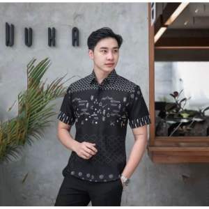 Balak Ndol Kemeja Batik Pria Lengan Pendek Slimfit Lapis Furing