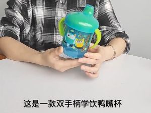 250ML Baby Water Bottle with Portable Handle Cartoon Toddler Water Cup with Lid 360 Degree Leakproof