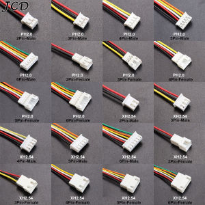 JCD PH2.0 XH2.54 Connector Extension Line Female Male 2/3/4/5/6 Pin Socket Battery Power Cord Connecting Wire With 15cm Cable