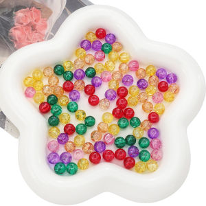 50pcs 8mm đầy màu sắc Crackle kính vỡ hạt cườm tròn cho DIY Vòng Cổ Vòng Tay Bông tai trang sức làm