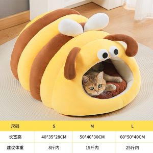 Thickened Enclosed Winter Cat House Warm And Safe Cat Bed Pet Cat Tent Cozy Nest All Seasons Breathable Waterproof Cotton Material