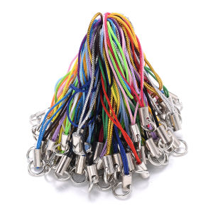 iYOE 100pcs Mix Polyester Cord With Jump Ring Lanyard Rope For Making Keychain DIY Craft Pendant Handmade Materials