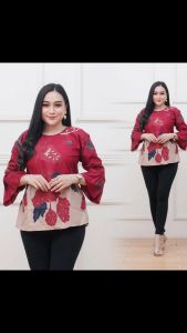 Blouse batik wanita terbaru M L XL XXL XXXL - Atasan batik wanita modern - baju batik wanita terbaik - batik kerja banyak pilihan motif - harga grosiran