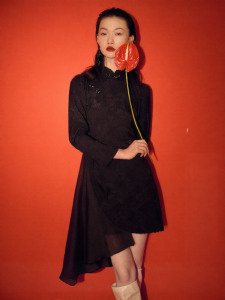 Vero Moda | New Autumn Style Chinese Modern Qipao Rose Pattern Dress