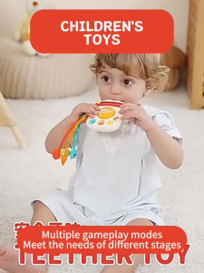Baby Pull String Sensory Toy Montessori Silicone Grasp Training Early Education Toys Pulling Baby