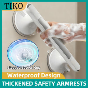 Suction Shower Handles for Bathroom Removable Handrails for Seniors Elderly Heavy Duty Safety Grip Waterproof Drill Free Gray