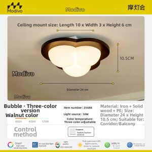 FANCY LAMP CLUB | Walnut Wood Mid-Century Cream Style Creative Starlight Pendant Light