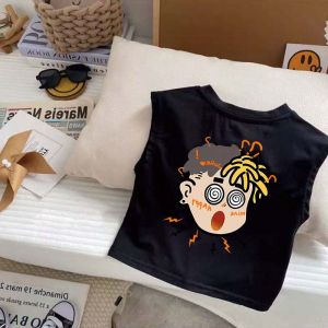 Bộ Đồ Hai Mảnh Không Tay Mùa Hè Cho Bé Trai Áo Vest Trẻ Em Phong Cách Mùa Hè Thoáng Khí Thoải Mái Vải Cotton 95% Dành Cho Bé Trai