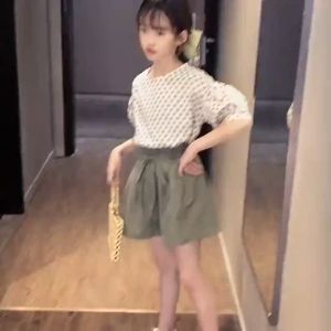Childrens Fashion 2PCS（Blouses+Shorts） High Quality Korean Shorts for Kids Girl Casual Clothes 3 To 4 To 5 To 6 To 7 To 8 To 9 To 10 To 11 To 12 To 13 Year Old 2022 New Style Tops Blouses T Shirt