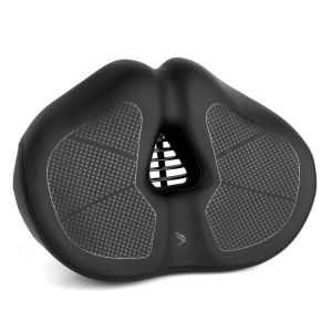 Noseless Bike Seat Cushion for Men Women Extra Padding Comfort Wide Bicycle Seat Oversized Comfortable Saddle for Peloton Bikes